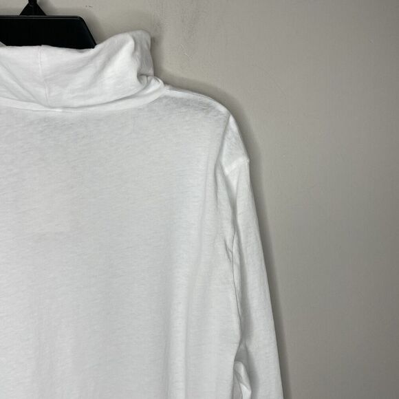 J.CREW Tissue Turtleneck Women Medium Crisp White NEW Lightweight BB748 - Picture 6 of 10